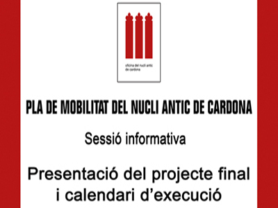 L'Ajuntament de Cardona presenta avui el pla de mobilitat del nucli antic 