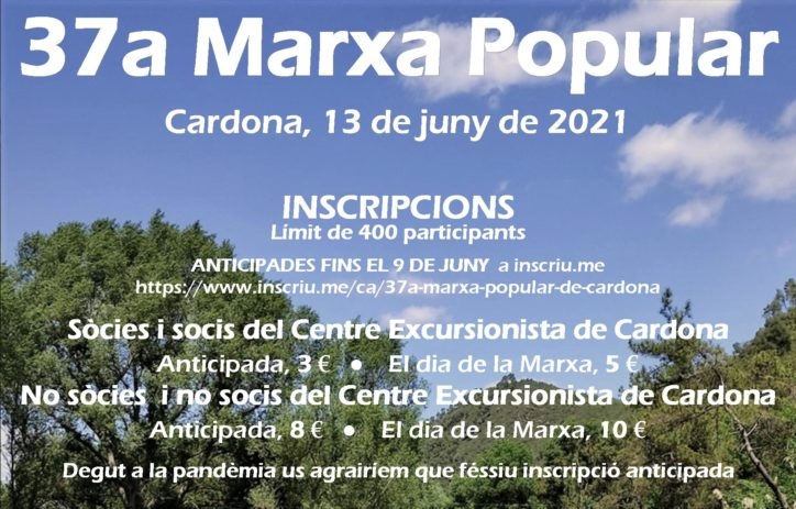 Tot a punt per la 37a marxa popular de Cardona que se celebrarà aquest diumenge