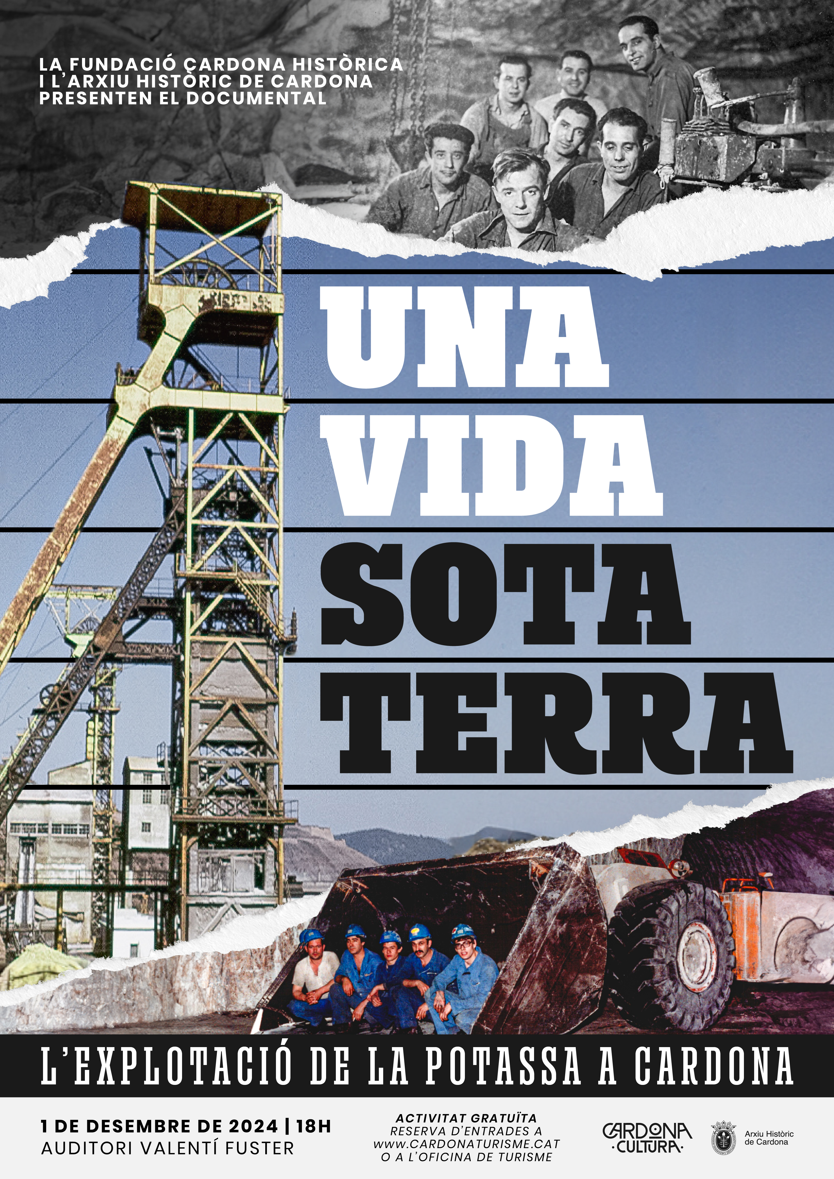 Cardona estrena "Una vida sota terra", un documental històric sobre la mina de potassa 